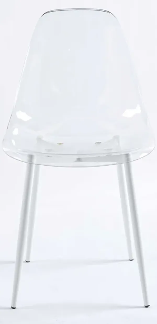 Dining Chair, Set Of 4, Metal Leg, Plastic Seat