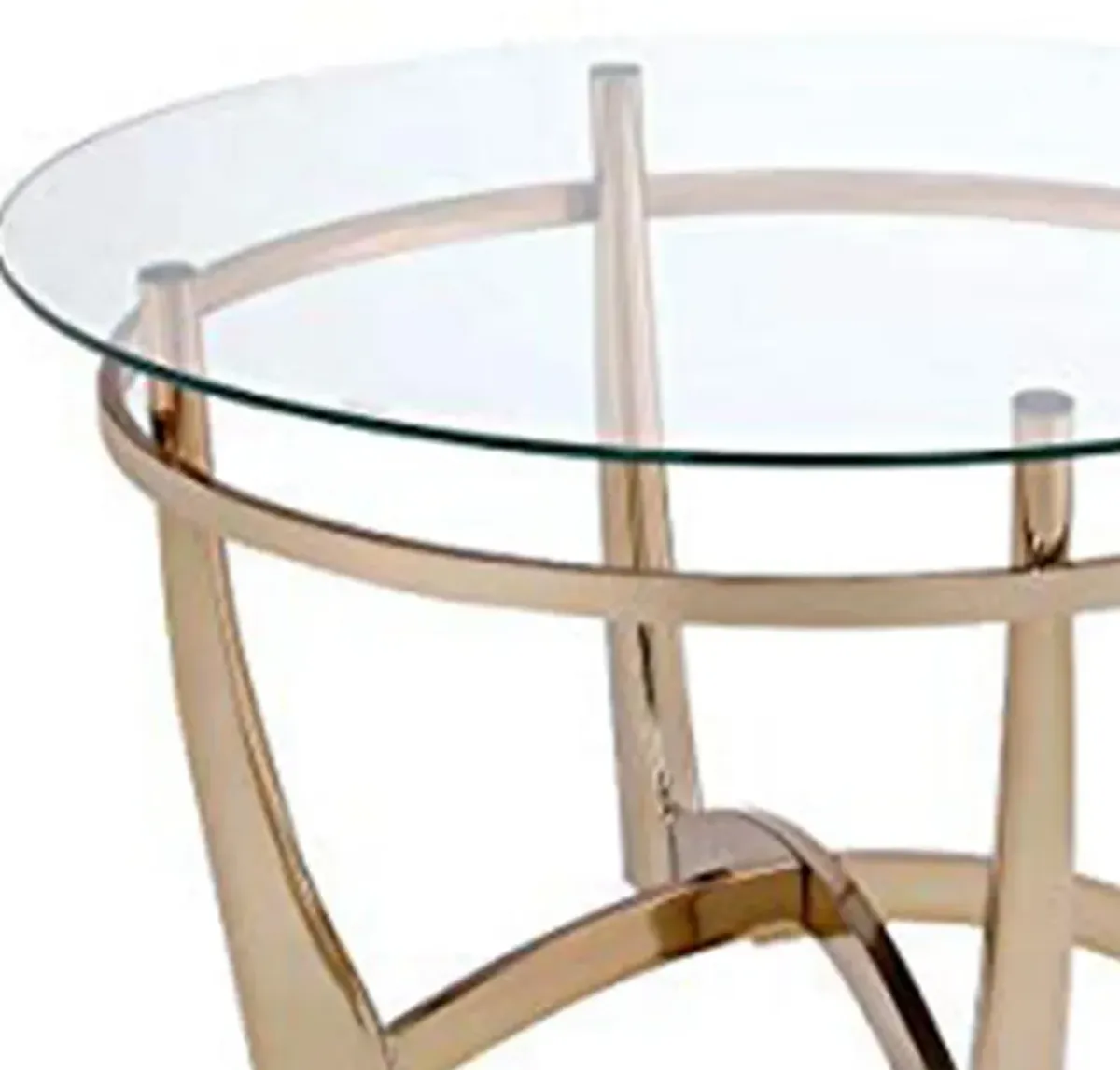 Attractive Coffee Table, Gold & Clear Glass-Benzara