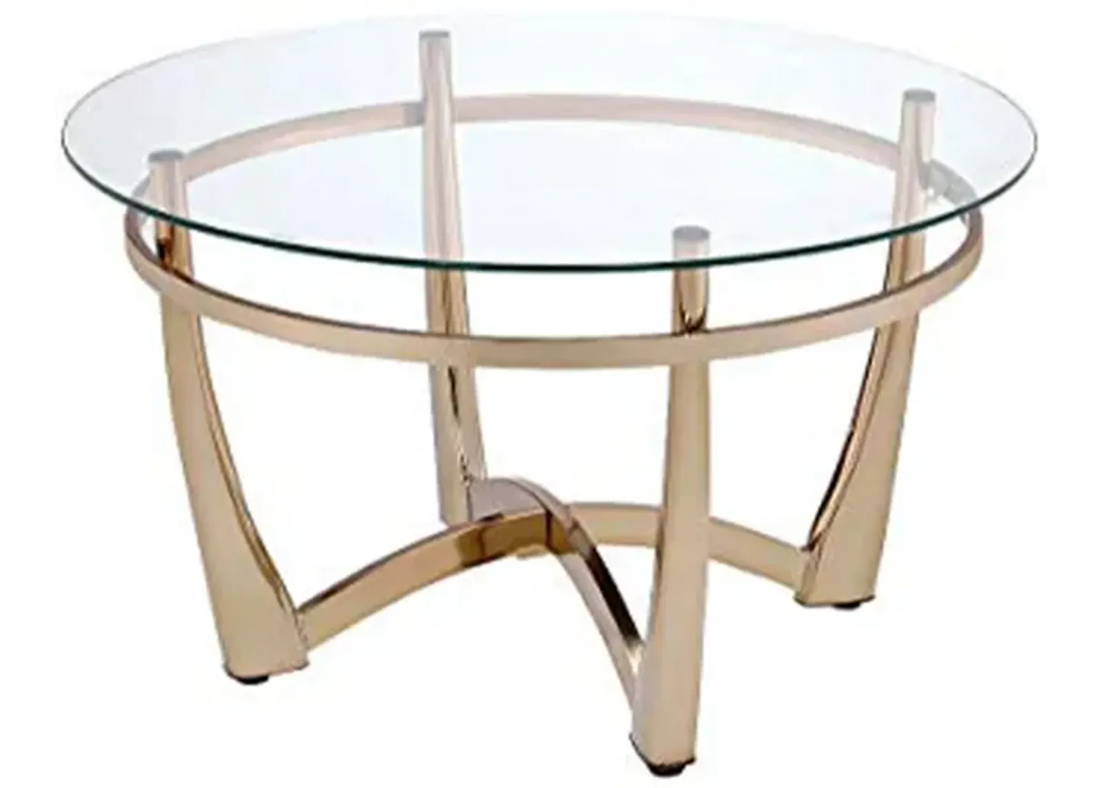 Attractive Coffee Table, Gold & Clear Glass-Benzara