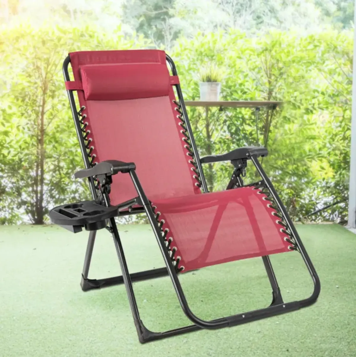 Hivvago Oversize Lounge Chair Patio Heavy Duty Folding Recliner