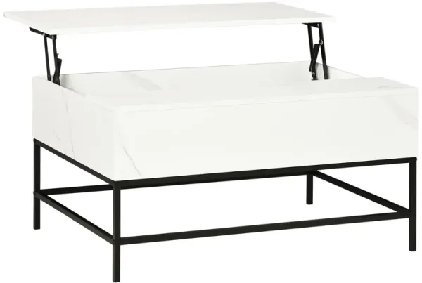 White Modern Table: Lift Top Coffee Table with Hidden Storage