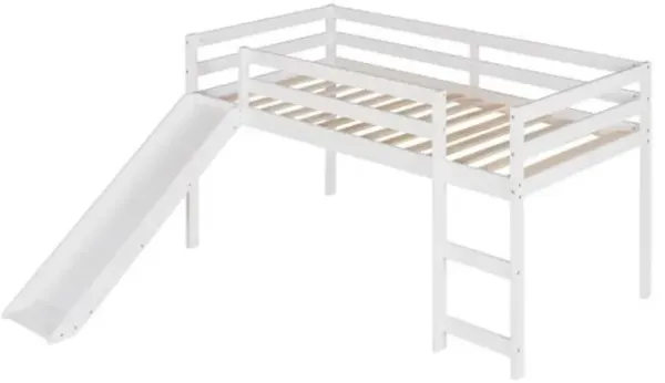 Modern Loft Bed with Fun Slide and Multi-Purpose Features