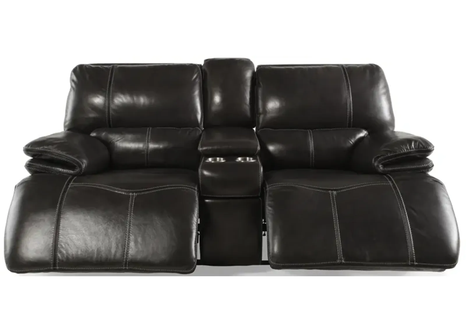 Pewter Power Reclining Loveseat with Console