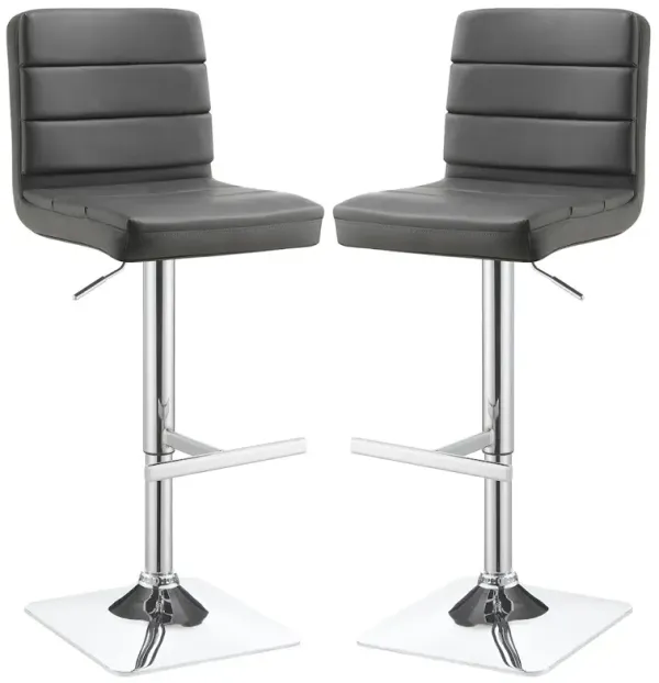 Bianca Upholstered Adjustable Bar Stool Grey (Set of 2)