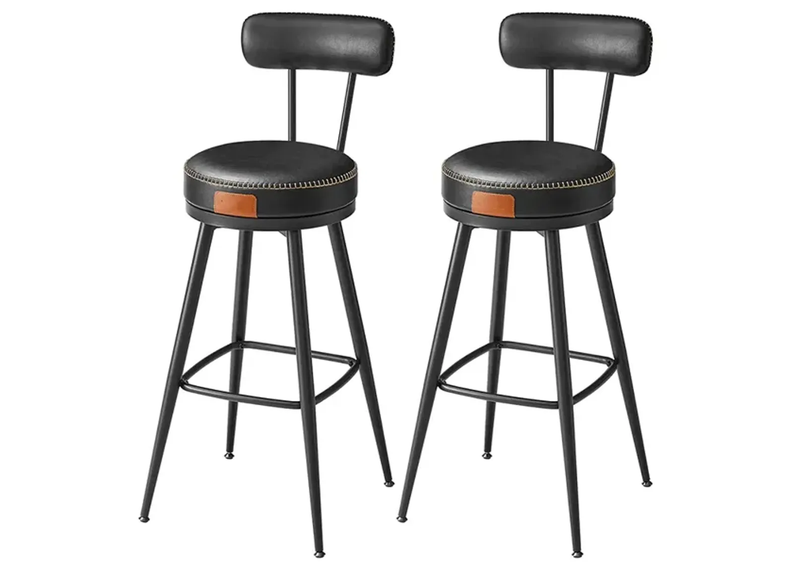 40.5" Tall Swivel Bar Stools with Backs