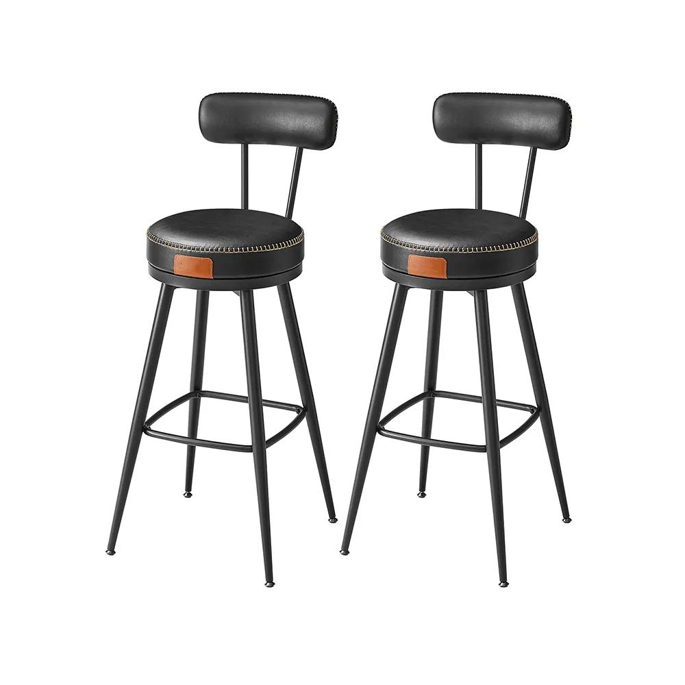 40.5" Tall Swivel Bar Stools with Backs