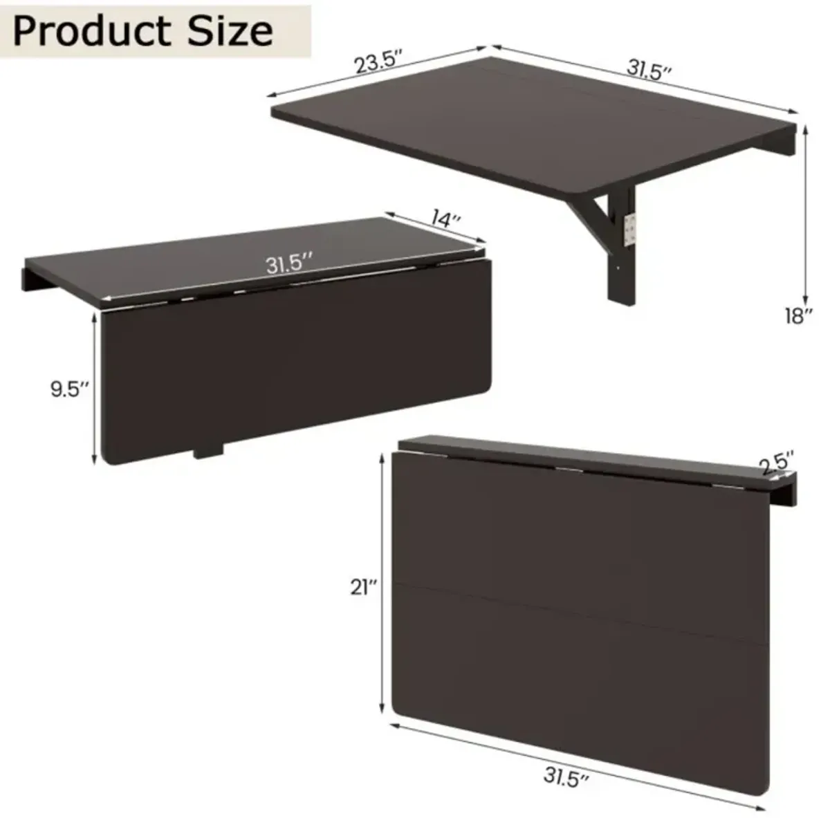 Wall Mounted Folding Table for Small Spaces