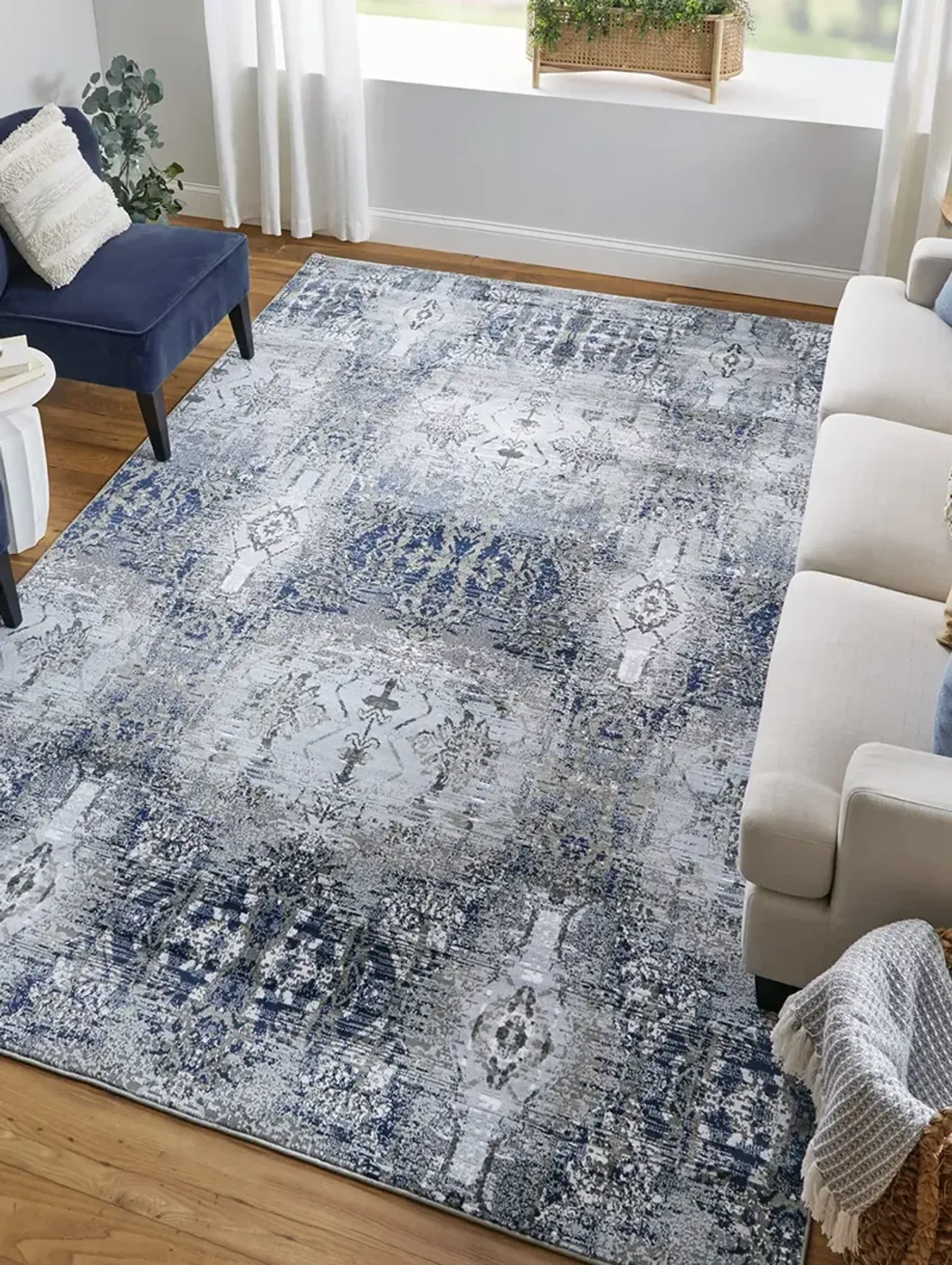 Gaspar 3834F Blue/Gray/Taupe 2'10" x 8' Rug