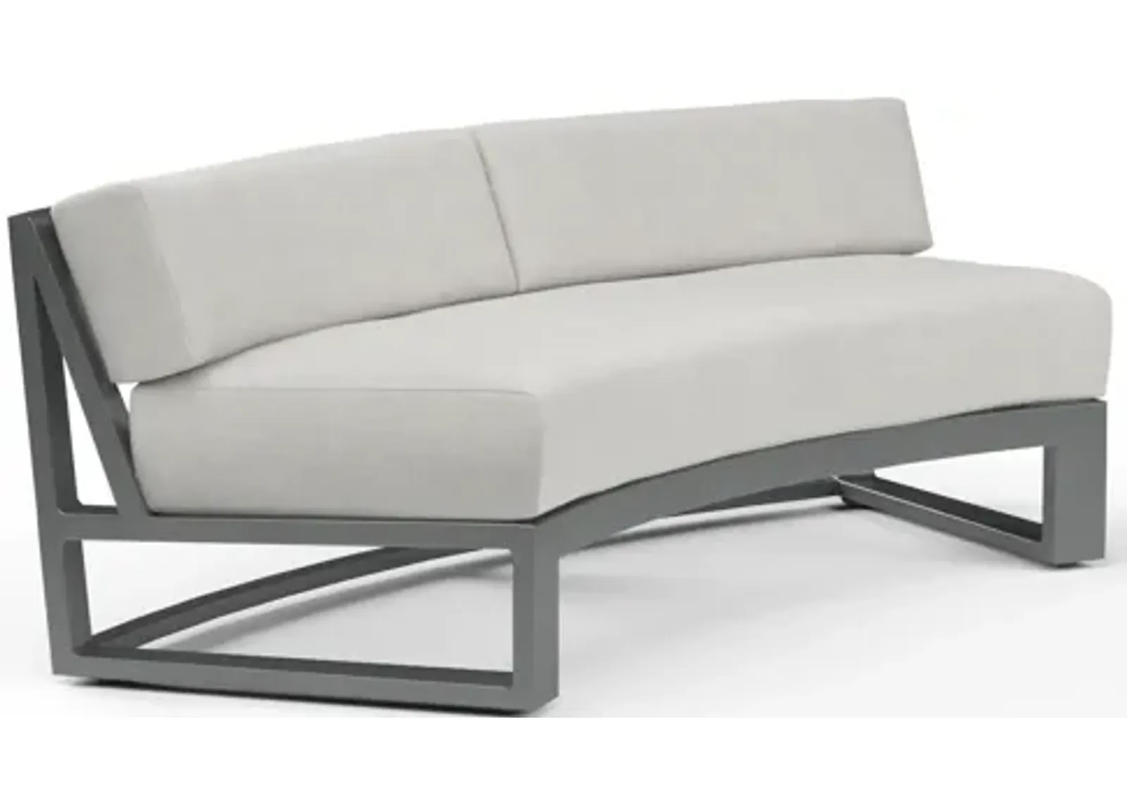 Redondo Curved Sofa in Cast Silver, No Welt