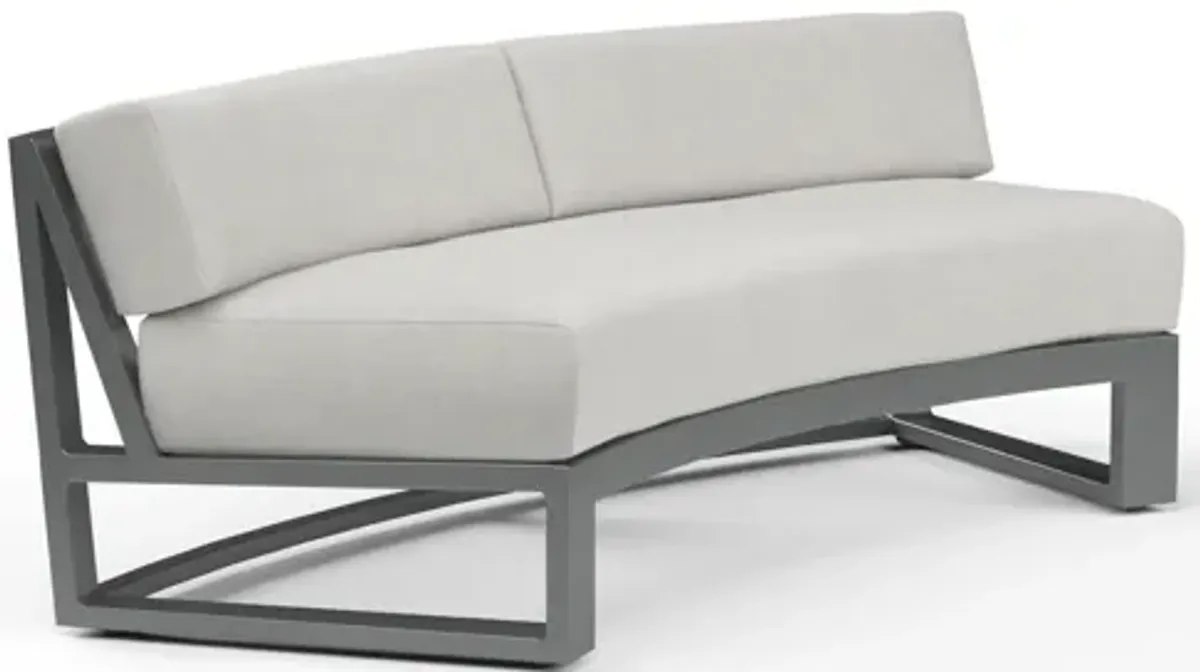 Redondo Curved Sofa in Cast Silver, No Welt