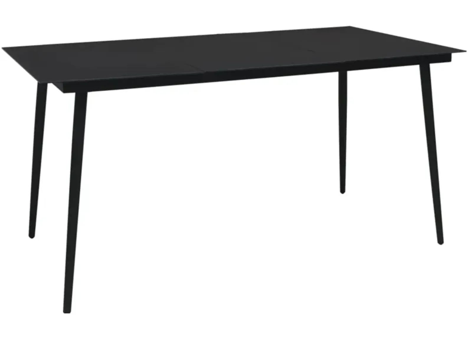 vidaXL Garden Dining Table Black 74.8"x35.4"x29.1" Steel and Glass