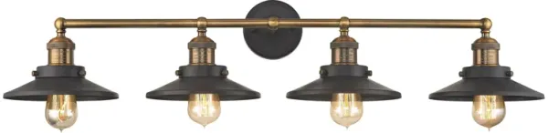 English Pub 38'' Wide 4-Light Antique Brass Vanity Light