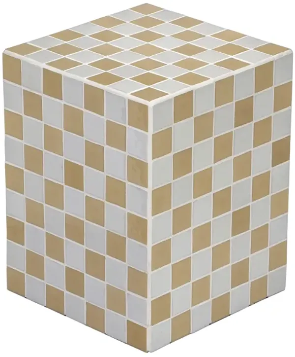 Callista Modern Bohemian Ceramic Tiled Rectangle End Table