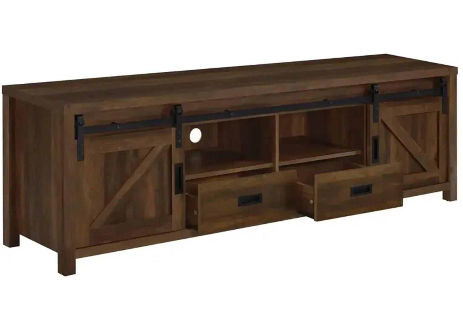 Madra Rectangular TV Console with 2 Sliding Doors