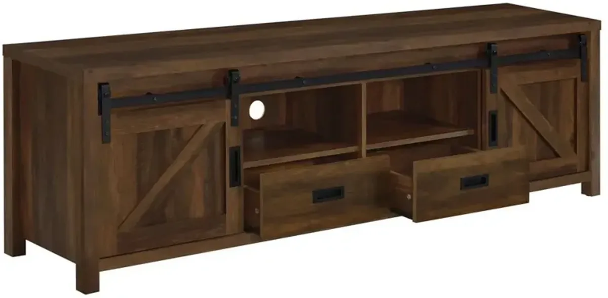 Madra Rectangular TV Console with 2 Sliding Doors