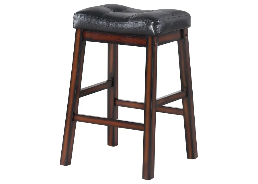 Donald Upholstered Counter Height Stools Black and Cappuccino (Set of 2)