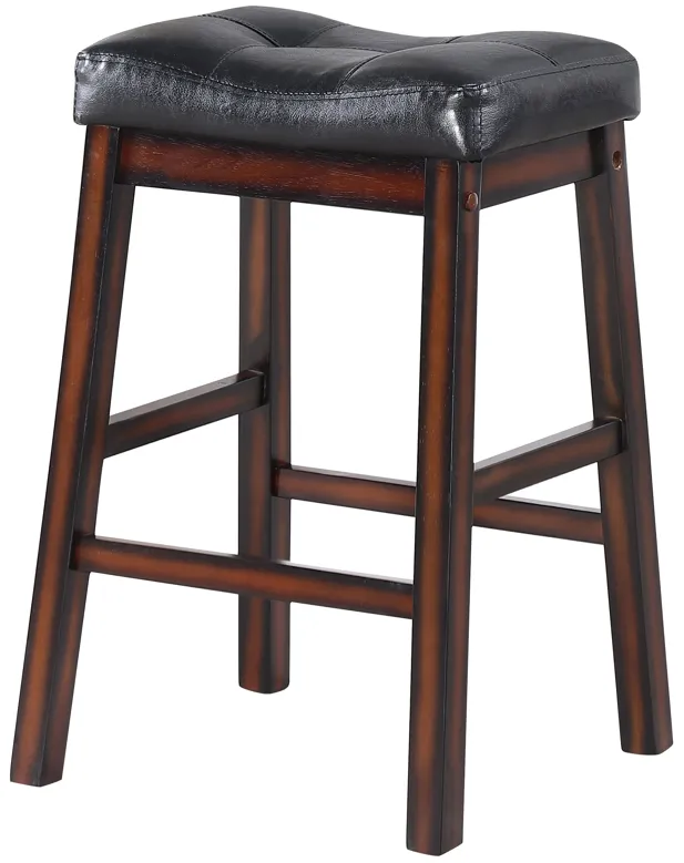 Donald Upholstered Counter Height Stools Black and Cappuccino (Set of 2)