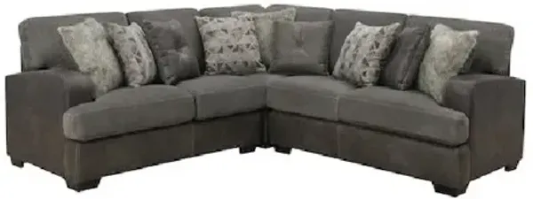 Wallace & Bay Gray Herringbone & Sanded Microfiber and  Modular 3 Piece Sectional