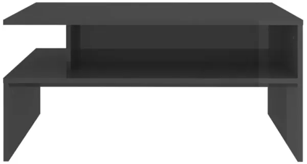 vidaXL Coffee Table High Gloss Gray 35.4"x23.6"x16.7" Chipboard