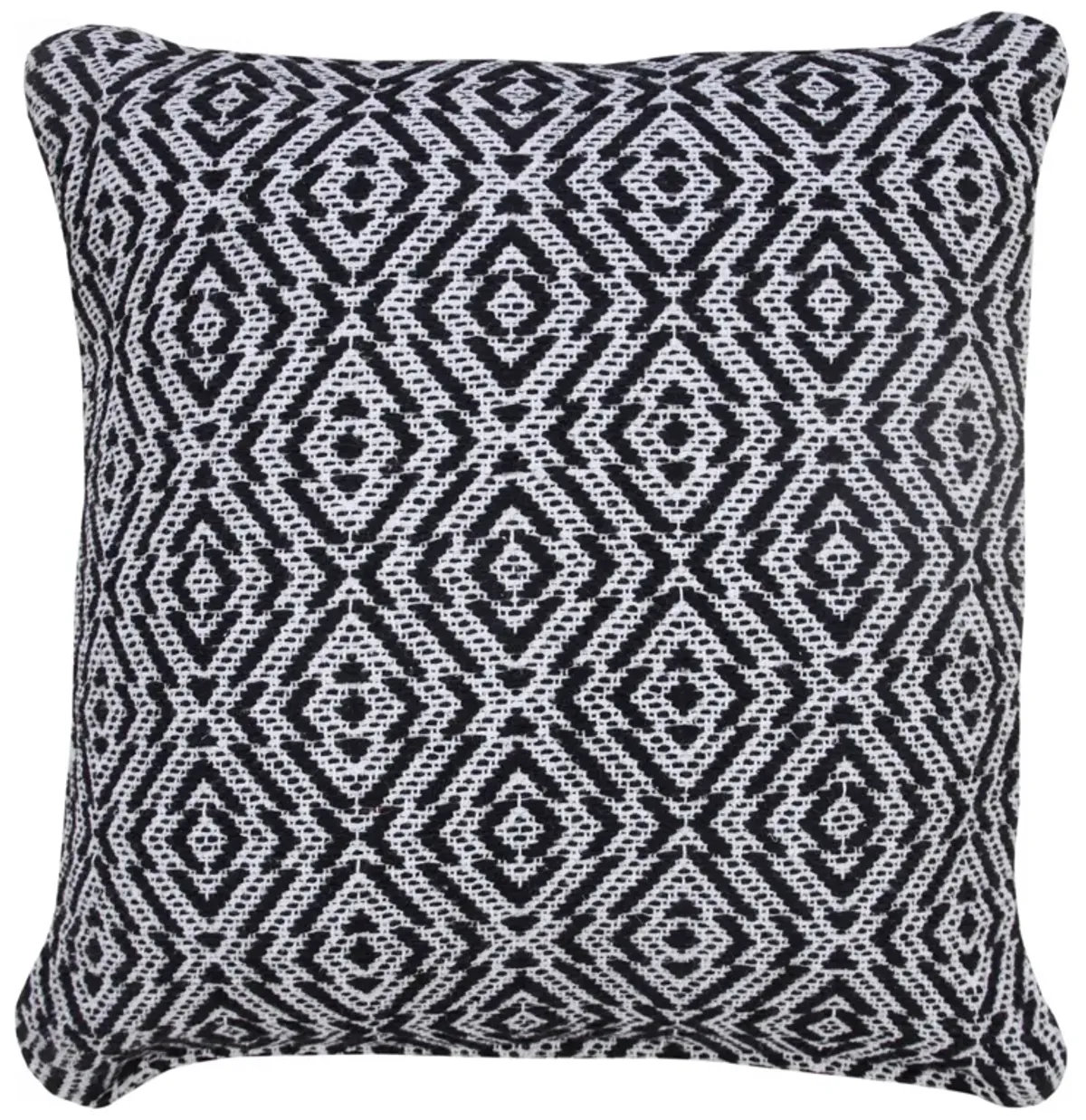 20" Black and White Mirrored Diamond Geometric Square Throw Pillow