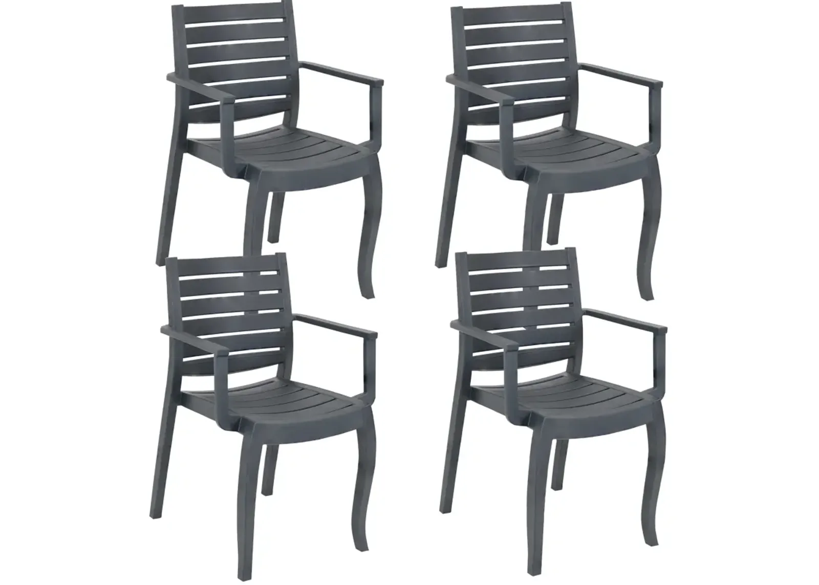 Sunnydaze Illias Plastic Stackable Patio Armchair