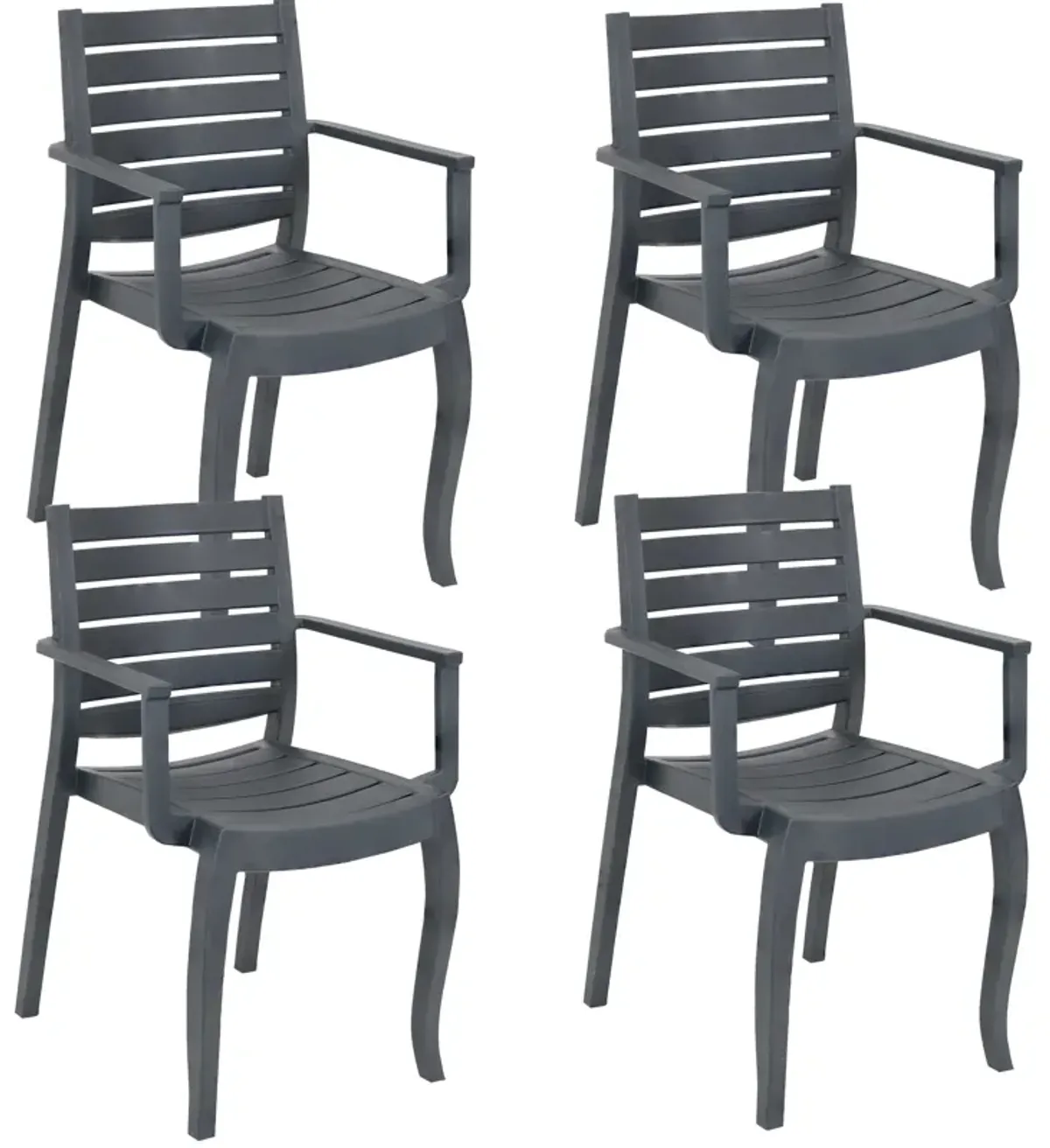 Sunnydaze Illias Plastic Stackable Patio Armchair