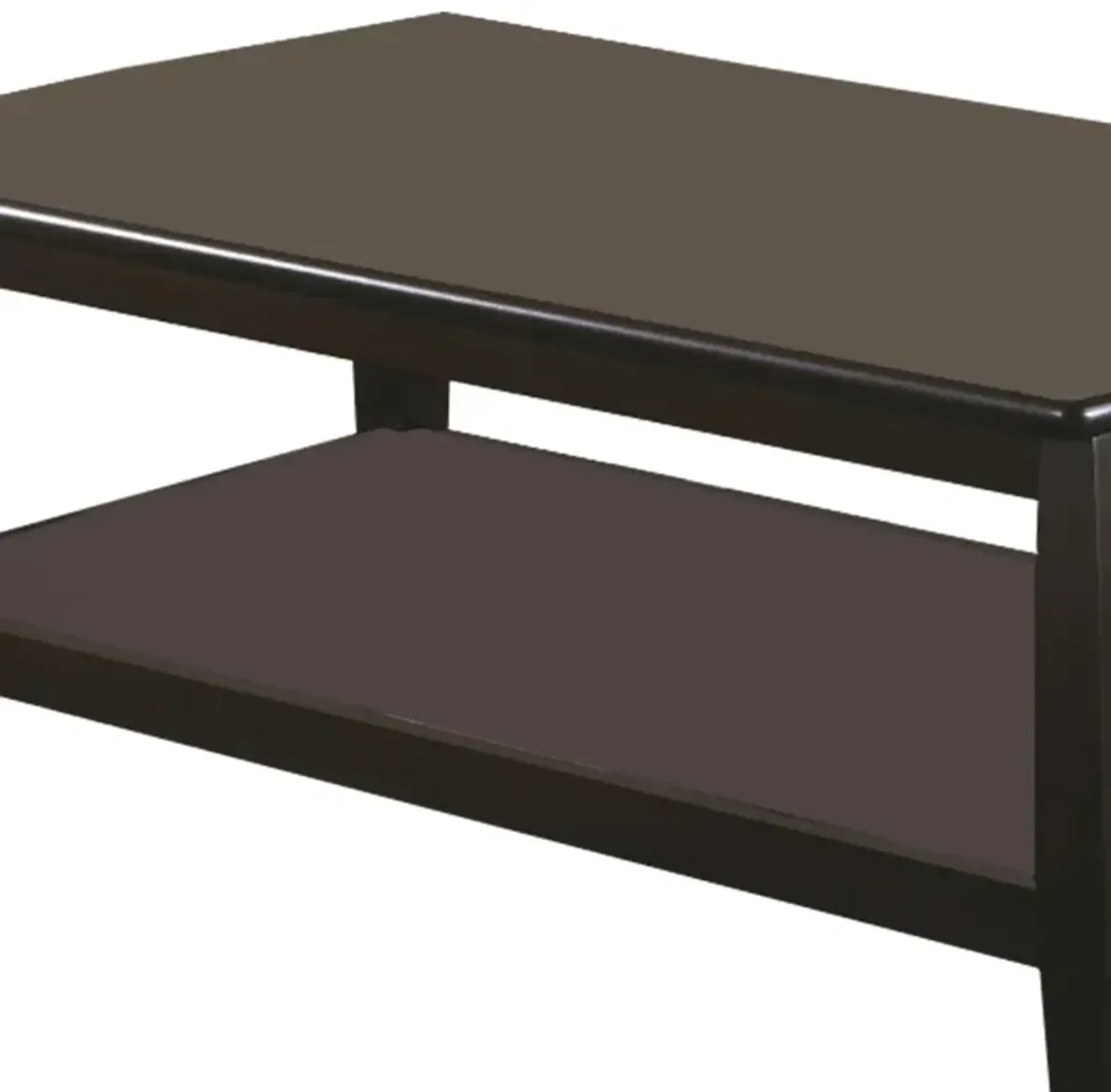 Contemporary Style Wooden Coffee Table With Slightly Rounded Shape, Dark Brown-Benzara