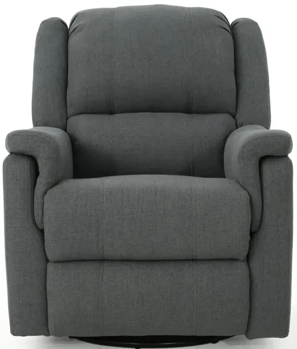 Streamdale Compact Swivel Glider Recliner in Charcoal