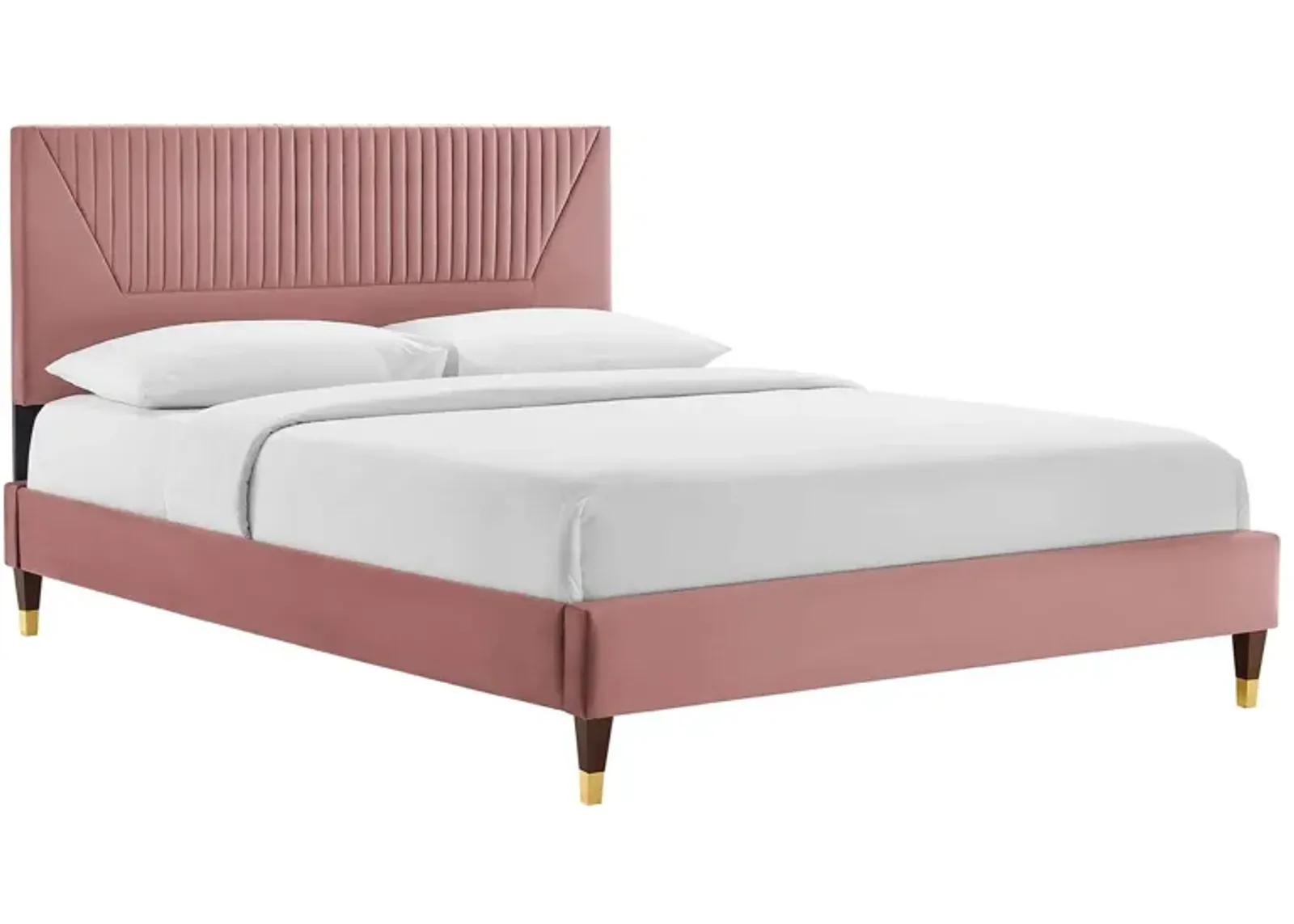 Modway - Yasmine Channel Tufted Performance Velvet Queen Platform Bed