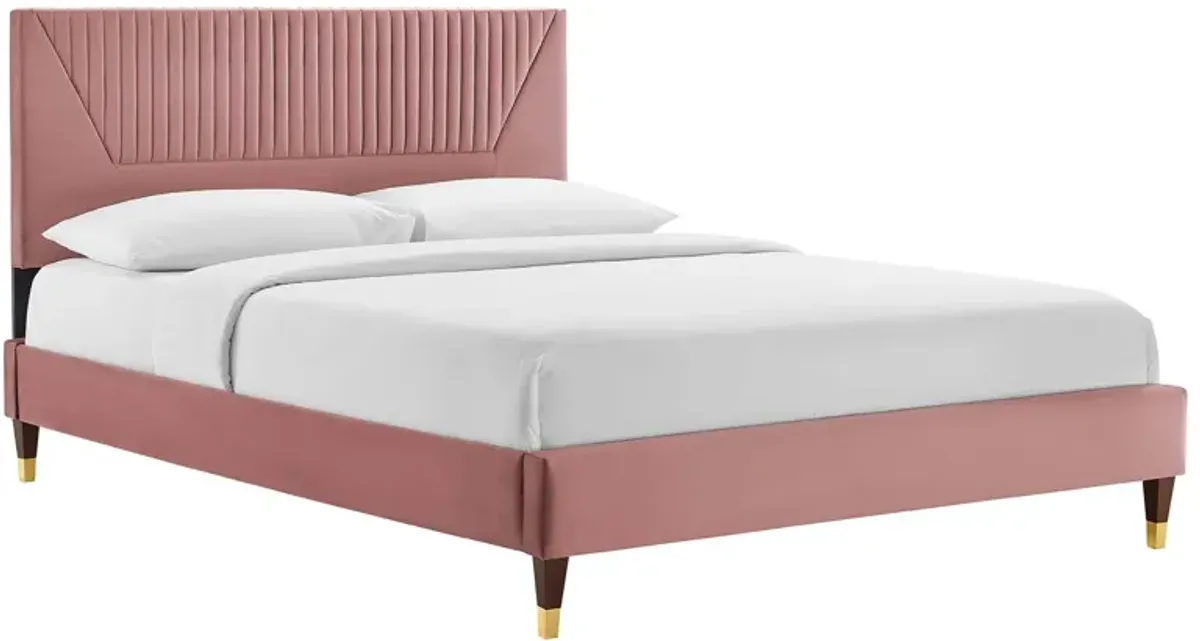 Modway - Yasmine Channel Tufted Performance Velvet Queen Platform Bed