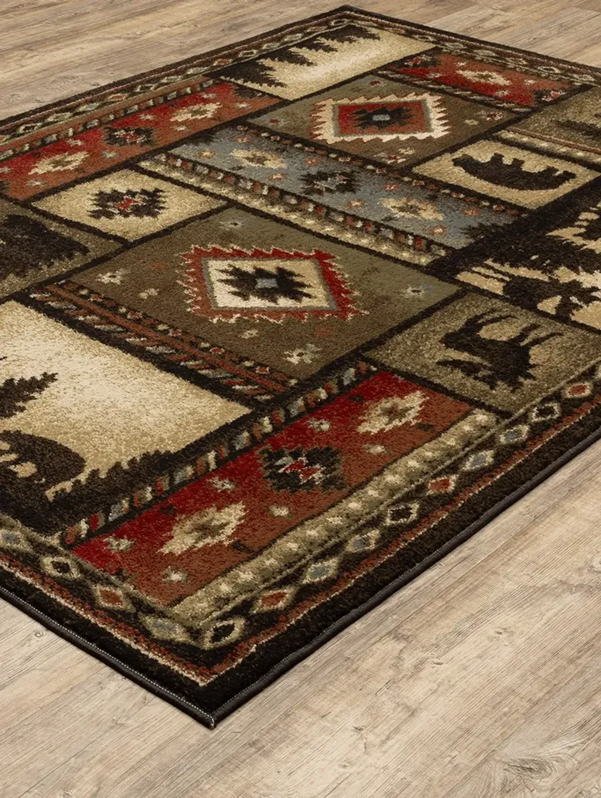 Woodlands 3'10" x 5'5" Black Rug