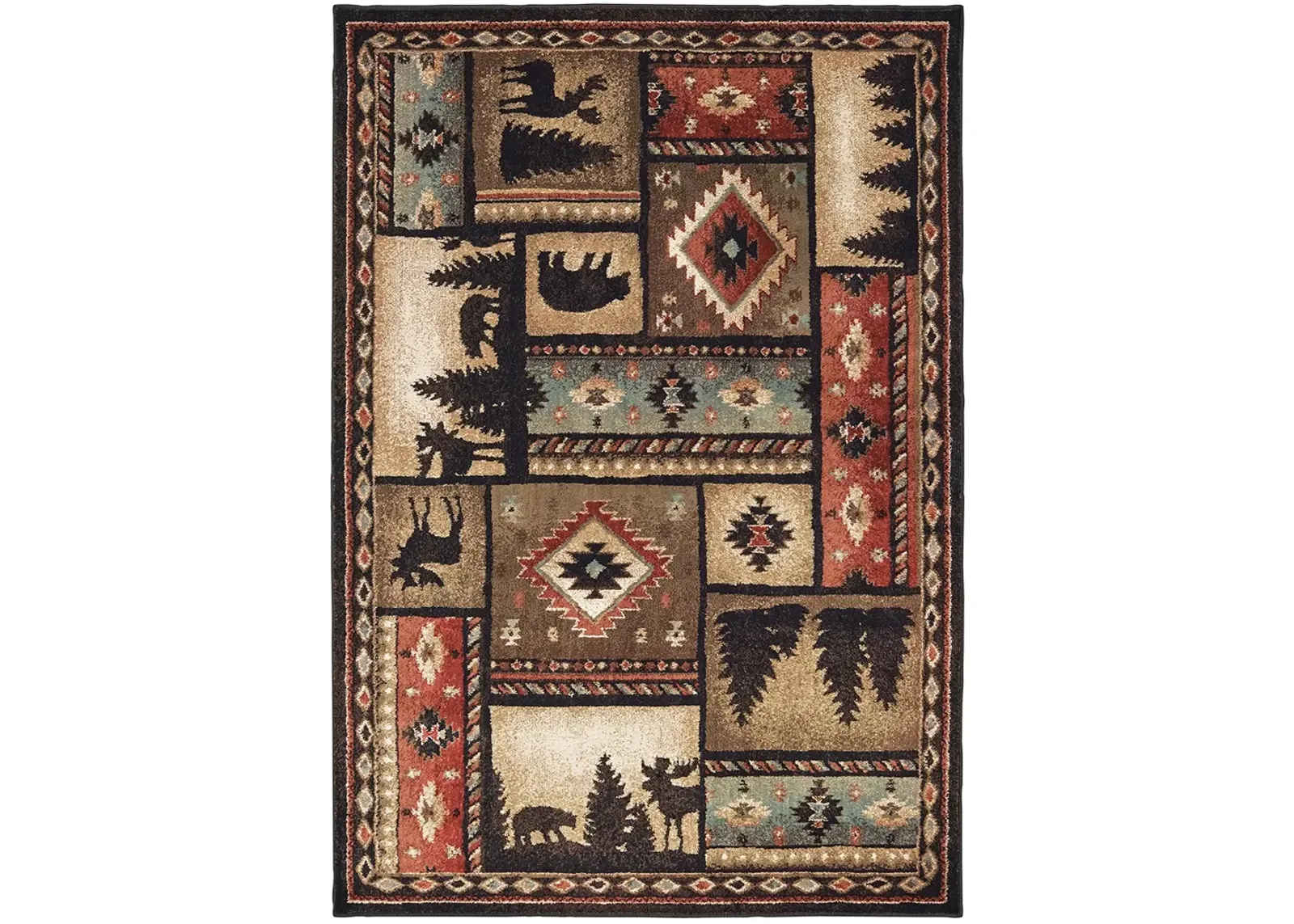 Woodlands 3'10" x 5'5" Black Rug