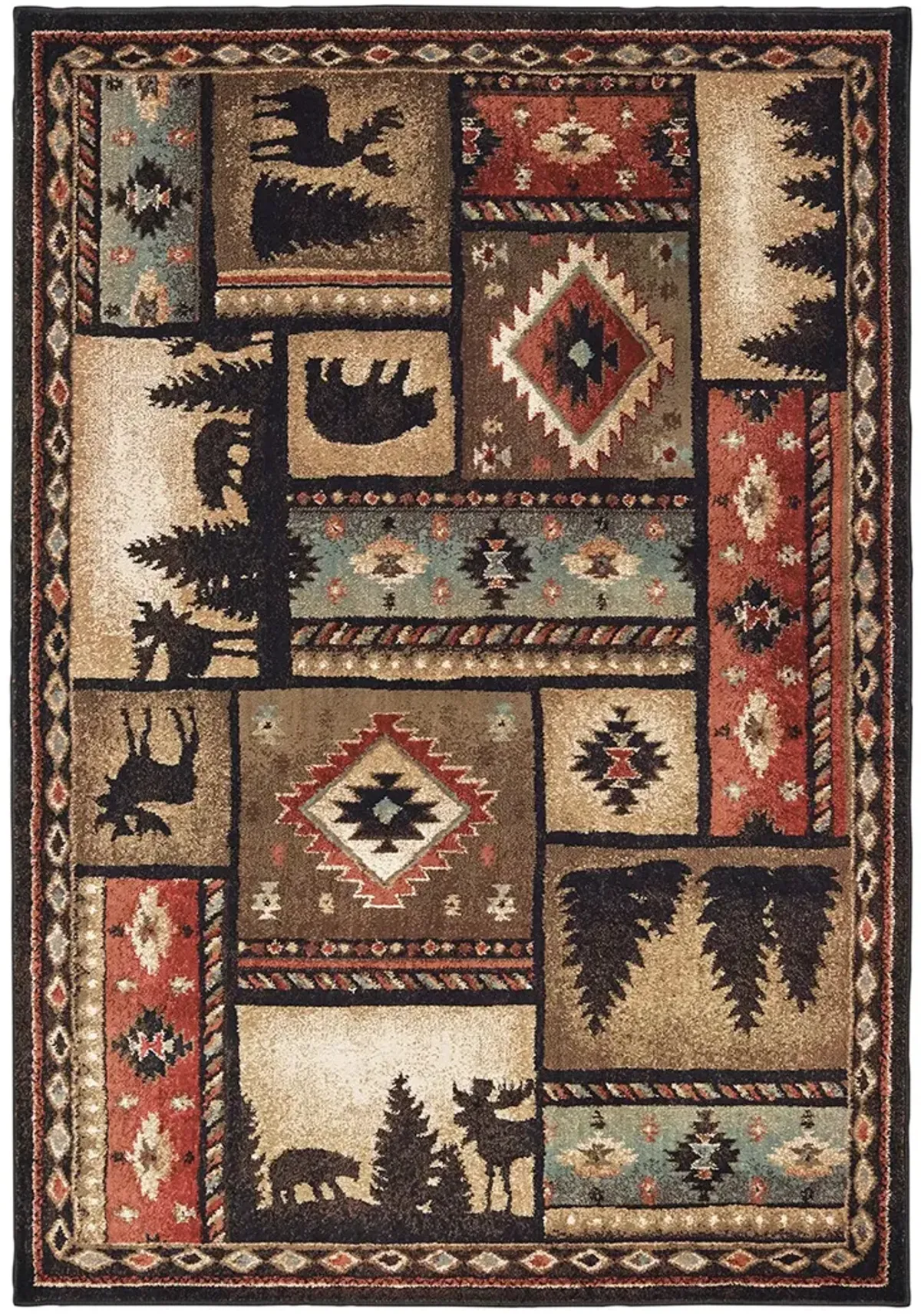 Woodlands 3'10" x 5'5" Black Rug