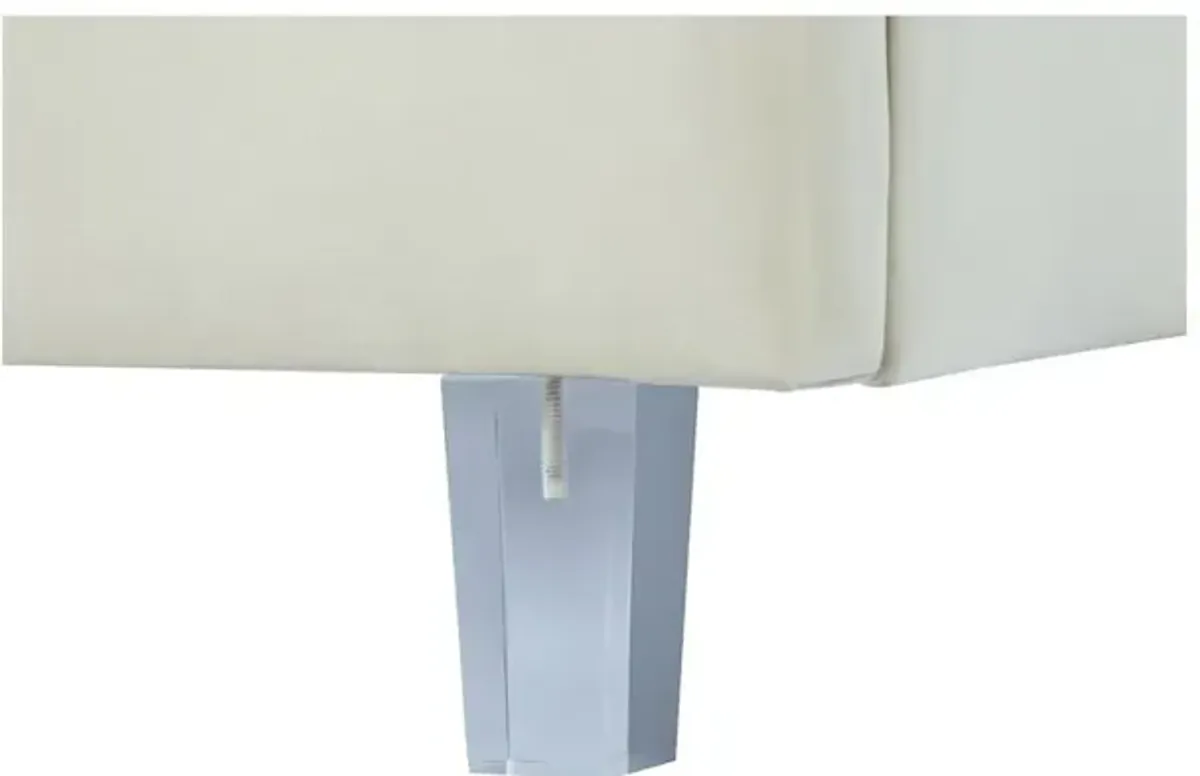 Meridian Furniture Rainbow Cream Velvet Queen Bed