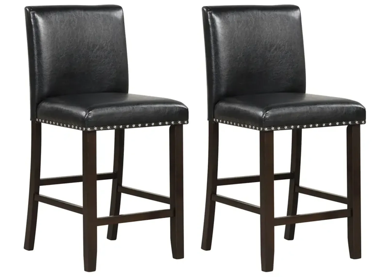 Set of 2 Bar Stools with Back for Kitchen Island