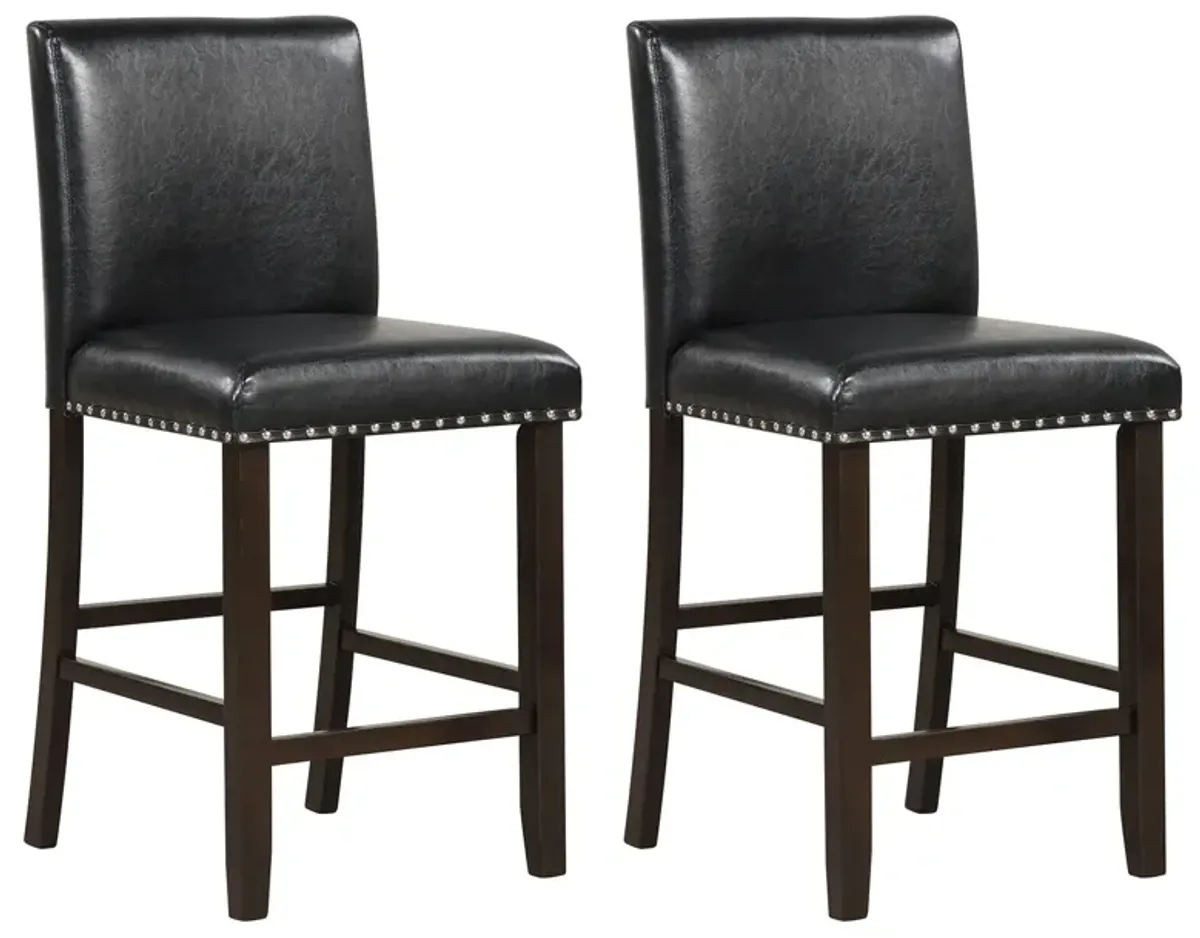 Set of 2 Bar Stools with Back for Kitchen Island