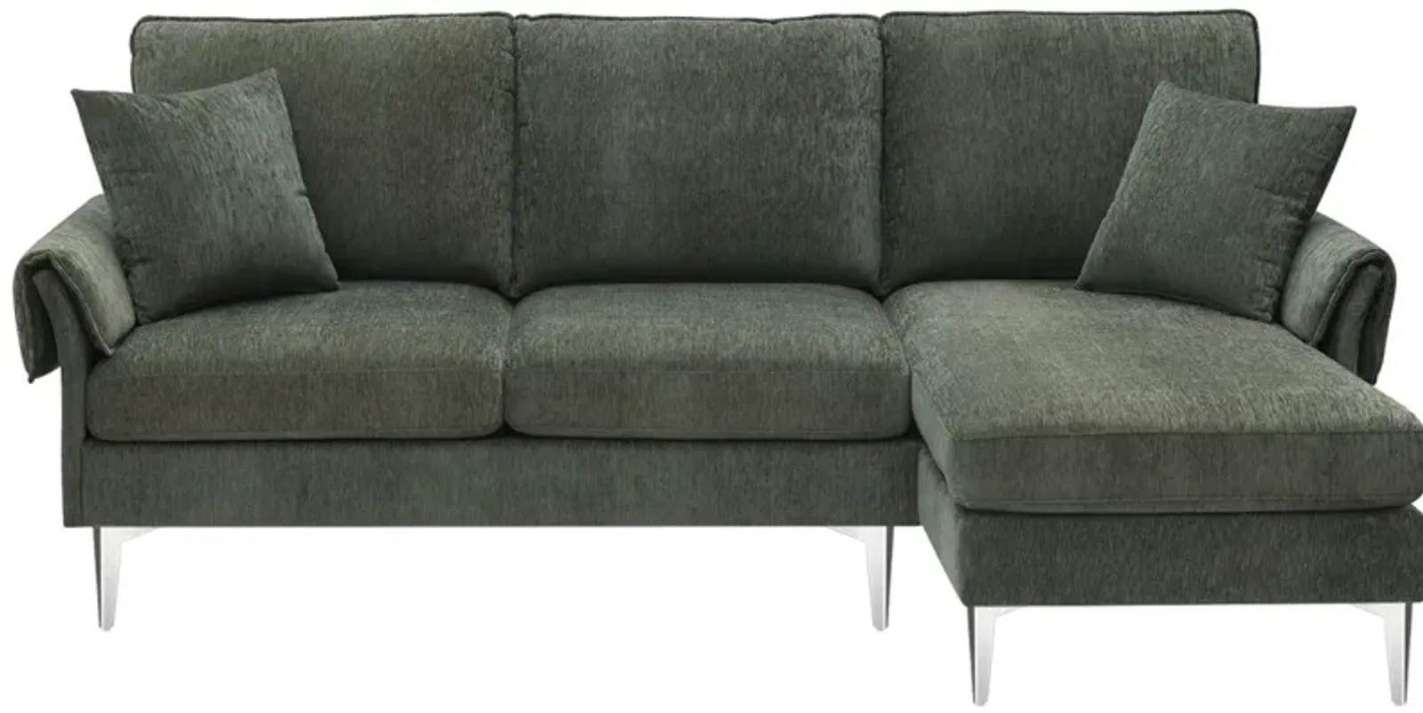 84" Convertible Sectional Sofa, Modern Chenille L-Shaped Sofa Couch With Reversible Chaise