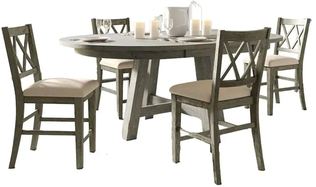 Jofran Solid Wood Five Piece Counter Height Dining Table Set