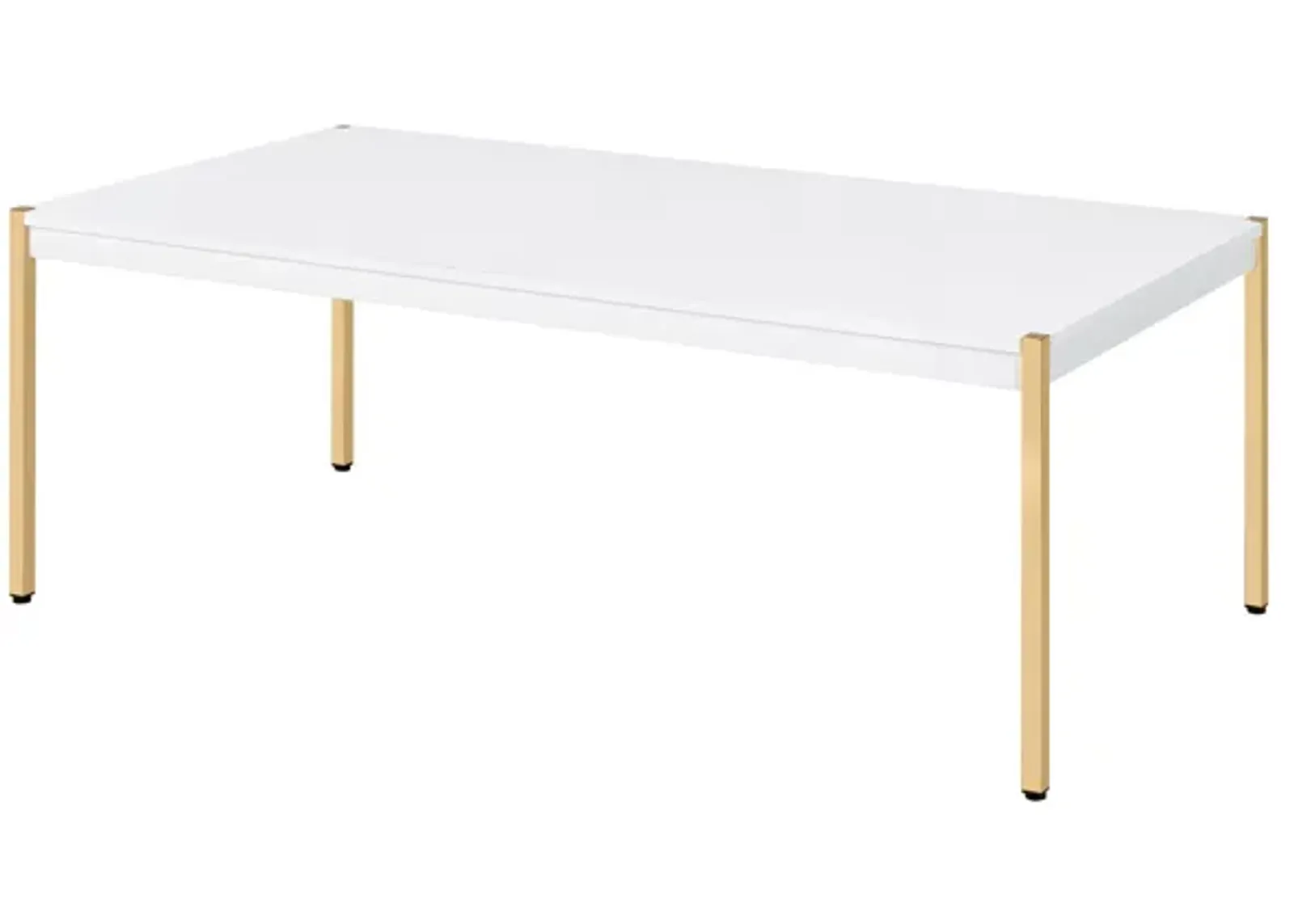 ACME Otrac Coffee Table, White & Gold Finish