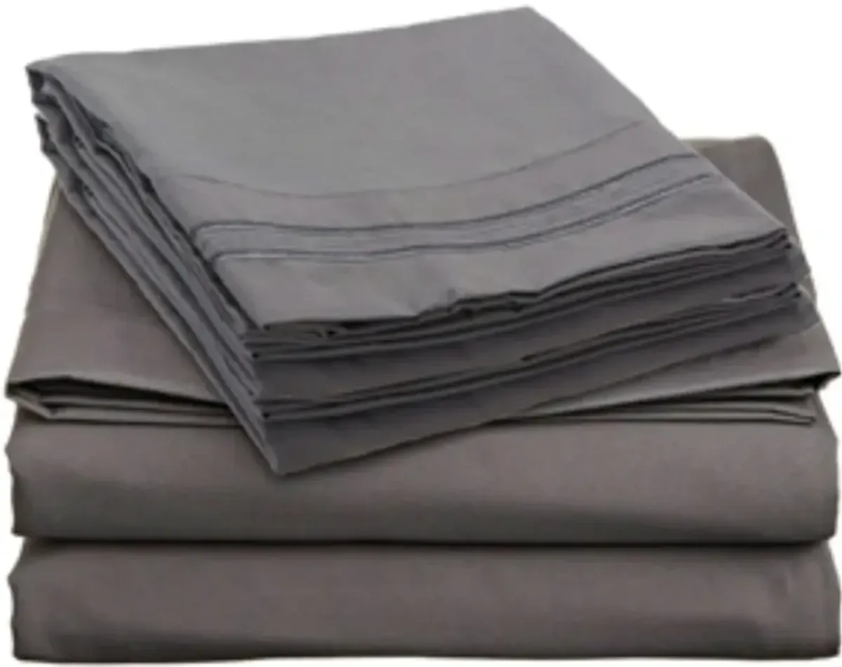 King size Microfiber Sheet Set in Charcoal Stone