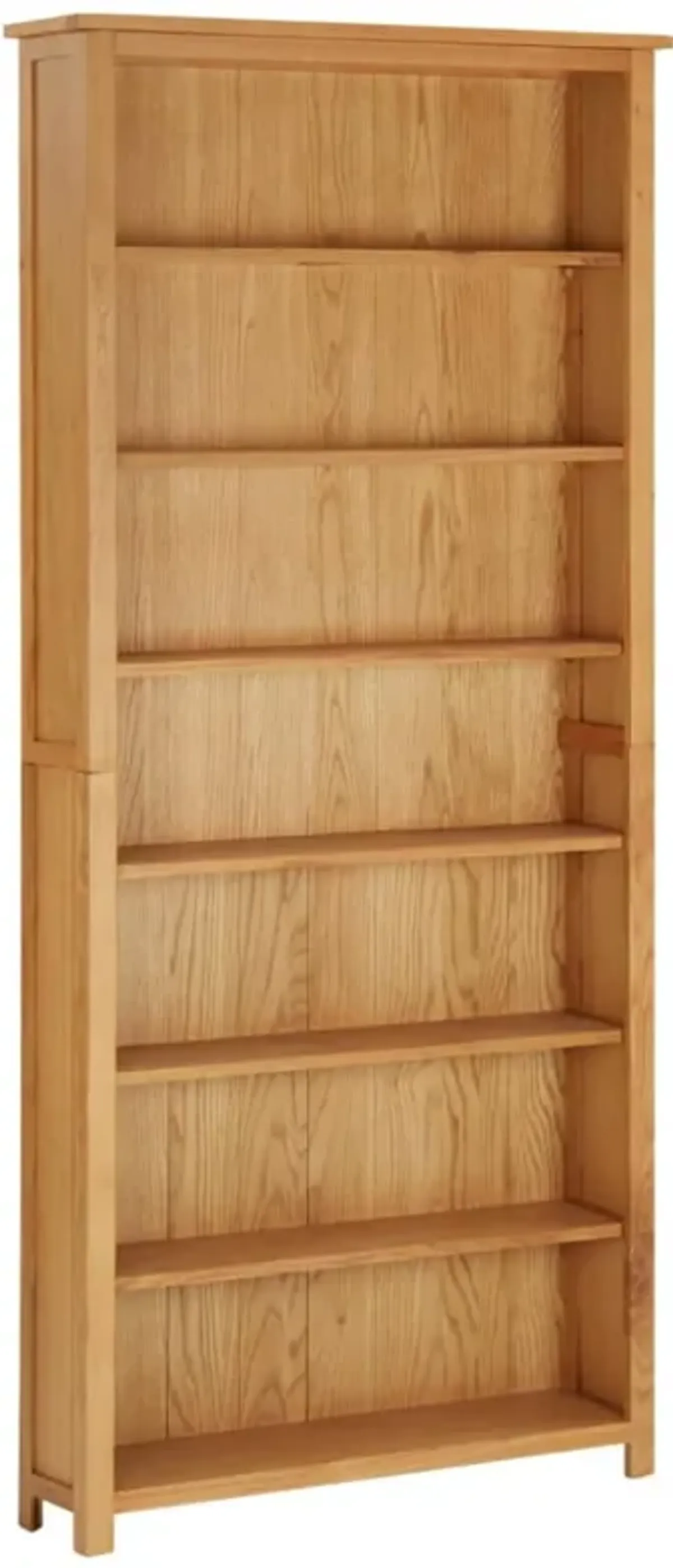 vidaXL 7-Tier Bookcase 35.4"x8.8"x78.7" Solid Oak Wood