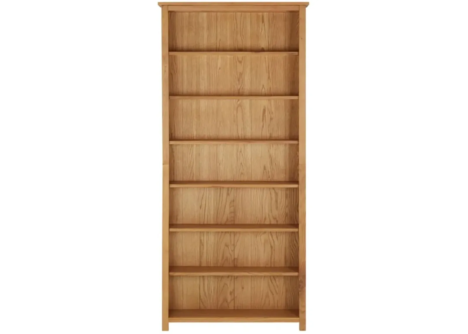 vidaXL 7-Tier Bookcase 35.4"x8.8"x78.7" Solid Oak Wood