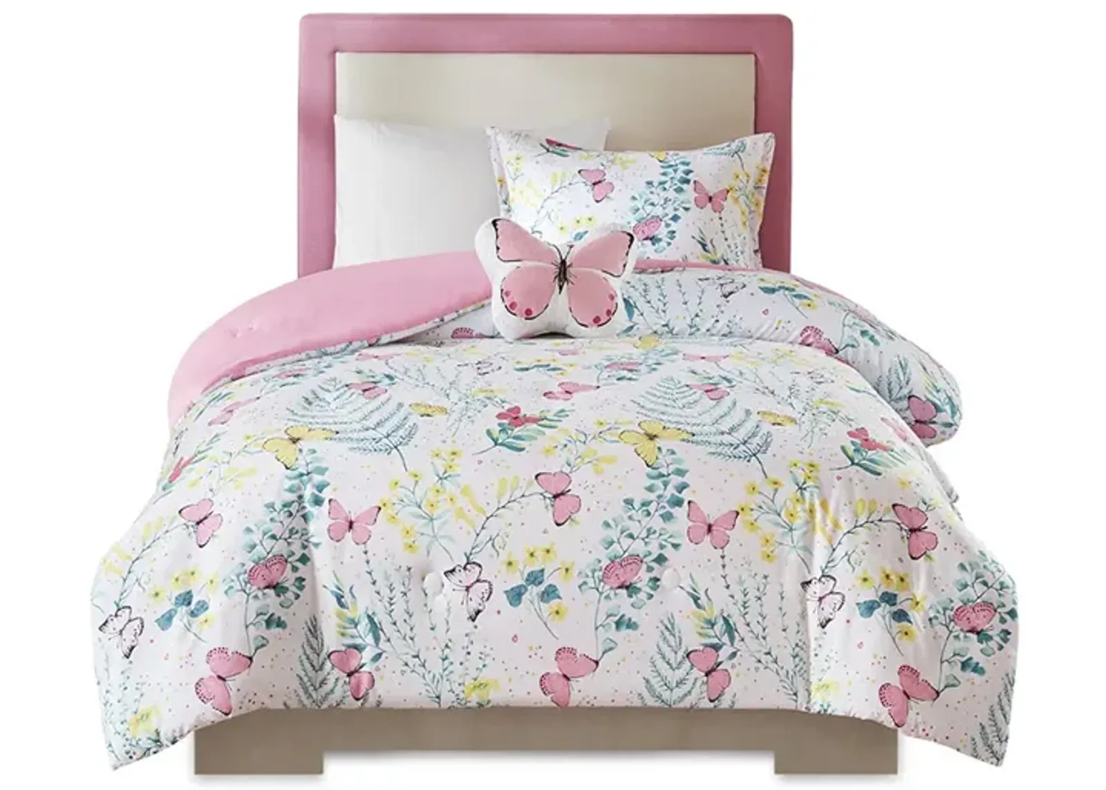 Gracie Mills Ysolde Butterfly Dreams 4-Piece Comforter Set for Kids