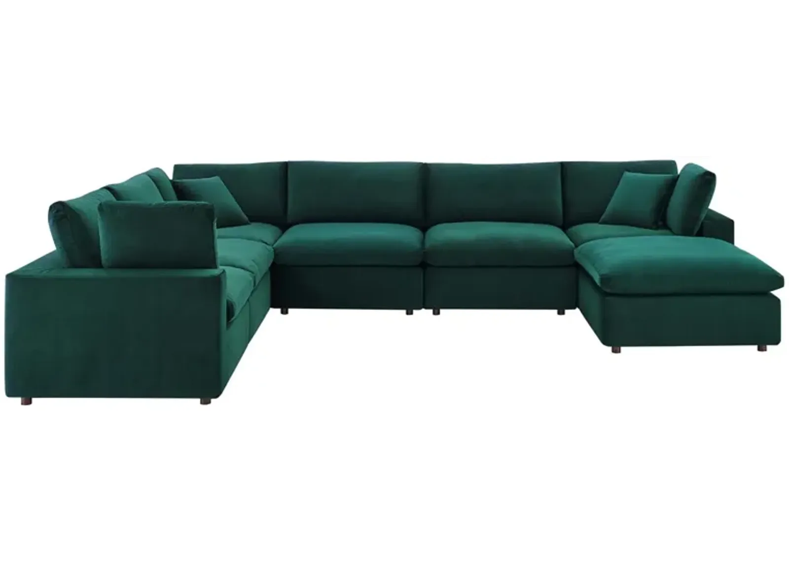 Commix Down Filled Overstuffed Performance Velvet 7-Piece Sectional Sofa