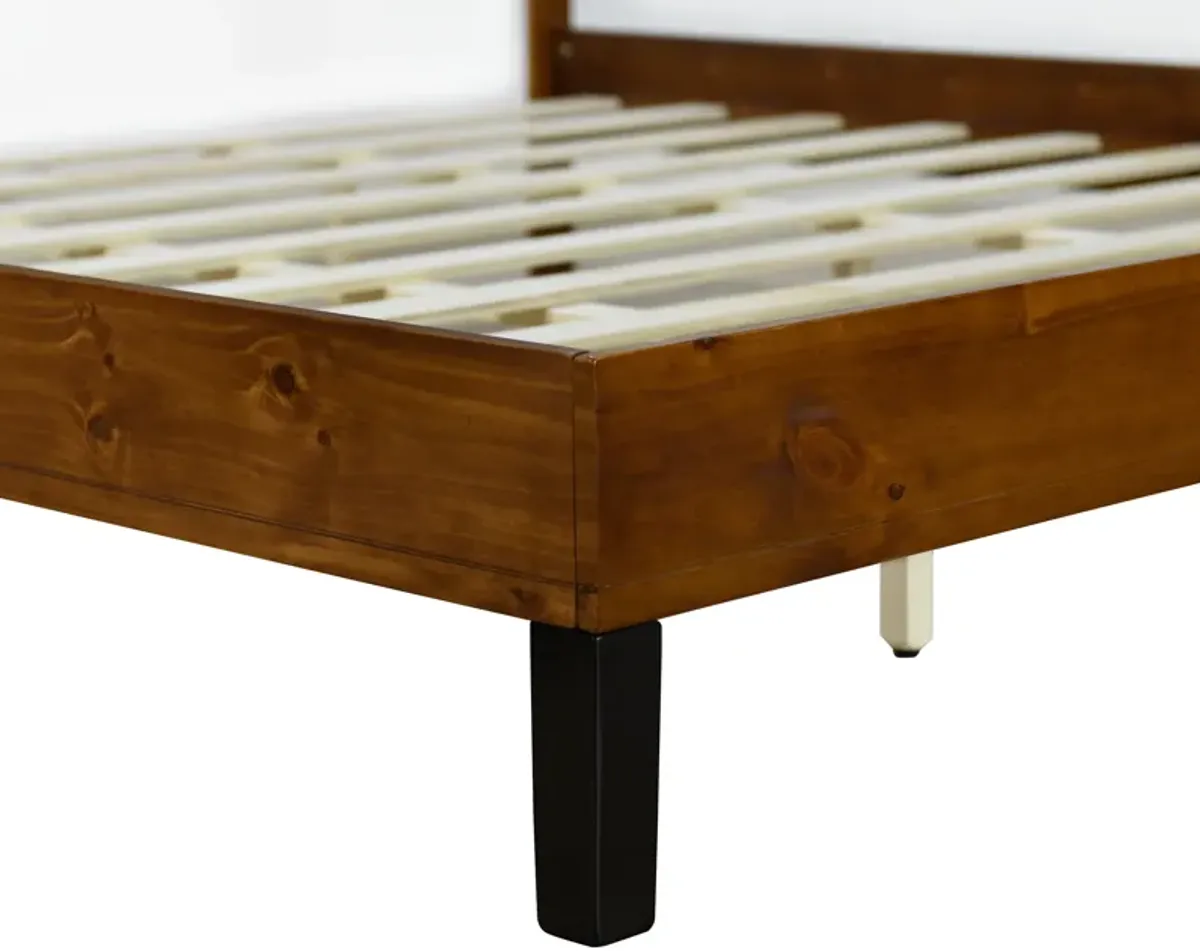 Merax Mid-Century Solid Wood Platform Bed