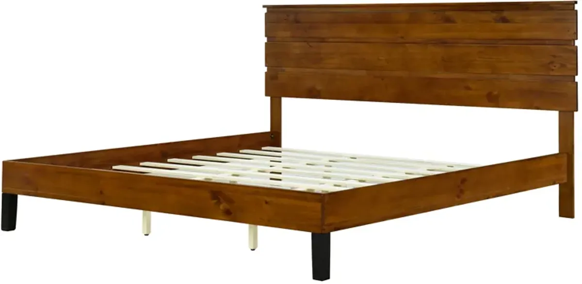 Merax Mid-Century Solid Wood Platform Bed