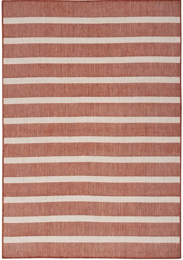 Positano POS03 Terracotta/Ivory 7' x 10' Rug