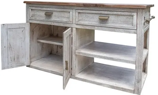 Crafters and Weavers Horizon Soild Wood Kitchen Island