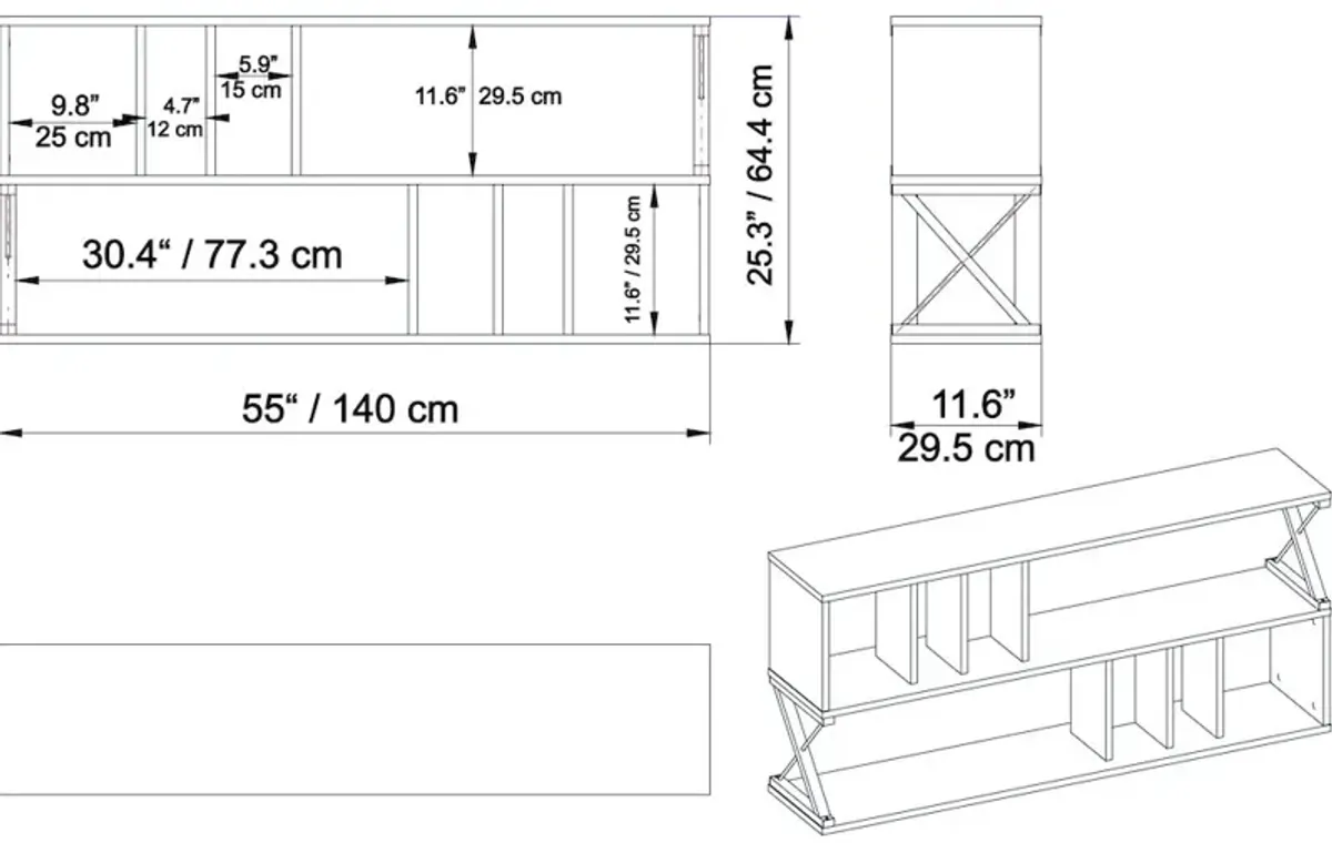 Decorotika Termas Tv Stand - White & Gold