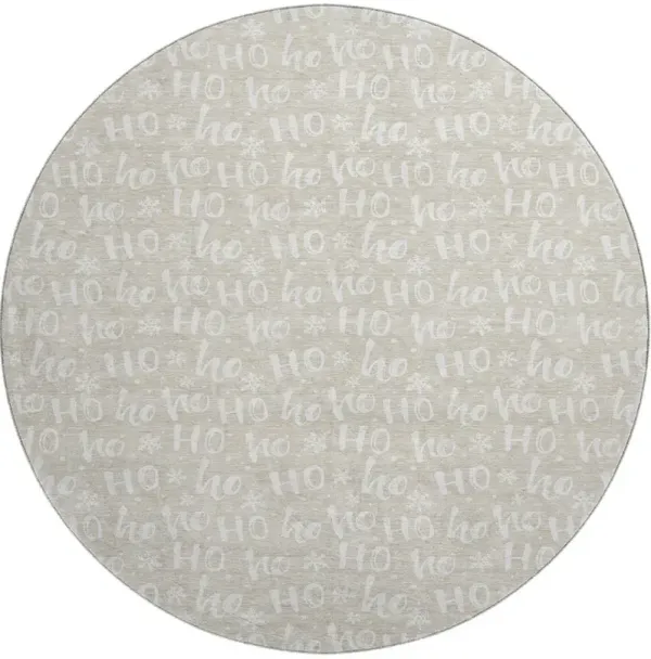 Merry & Bright MY22 Beige 8' Round Rug